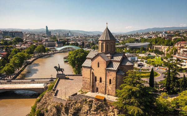 Metekhi Church and Panorama of Tbilisi