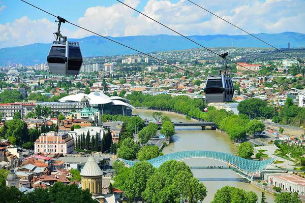 Rike Cable Car in Tbilisi Downtown