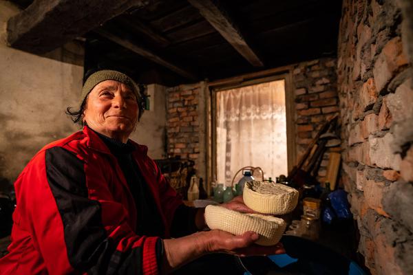 Georgian Woman and Her Cheese