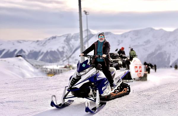 Snowmobiling in Gudauri, Georgia