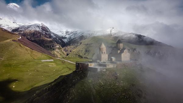 Gergeti Monastery in Clouds