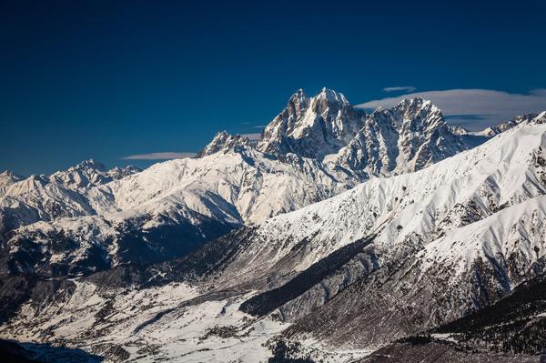 Ushba Mountain in Winter, Caucasus