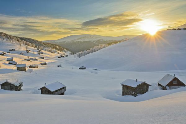 Goderdzi Winter Landscape at Sunset