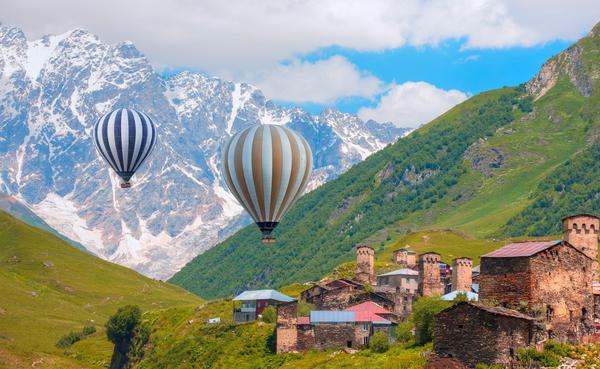 Hot Air Ballooning in Svaneti, Ushguli Village