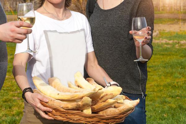 Georgian Traditional Bread in a Basket
