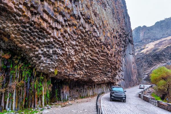 Basalt columns in Garni Gorge called the Symphony of Stones, Armenia