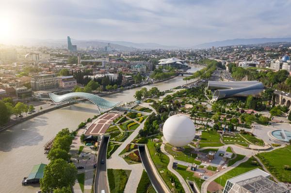 Rike Park in Tbilisi From Above