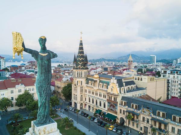 The statue of Medea with the golden fleece in Batumi