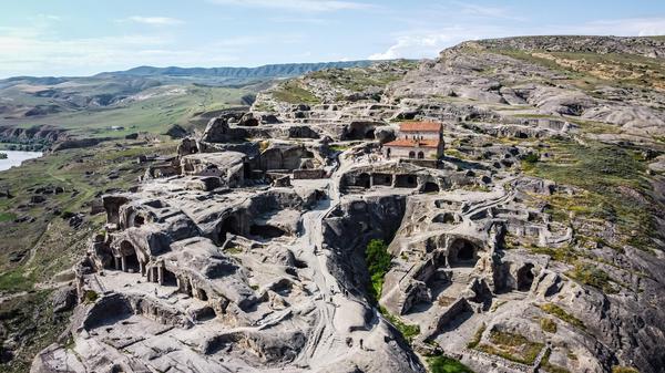 Uplistsikhe Cave Town Close Aerial View