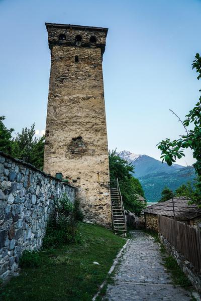 A Svan Tower in Mestia, Svaneti Region