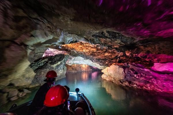 Underground Boat Ride in Prometheus Cave