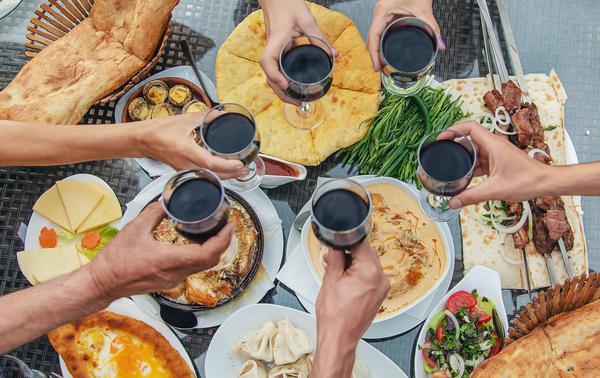 Supra Table Full of Dishes — Georgian Feast