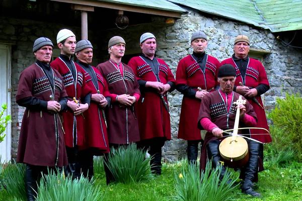 Svan Folklore Ensemble in Traditional Georgian Costumes