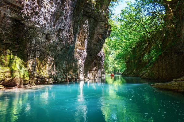 Canyoning in Martvili Canyon, Imereti, Georgia