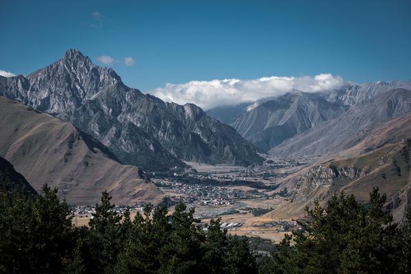 Caucasus Mountains in Kazbegi Region