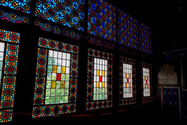 Stained glass at Winter Palace in Sheki
