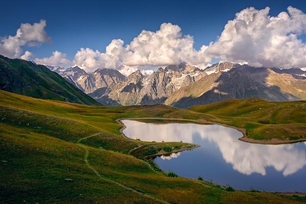 Koruldi Lakes in Svaneti Mountains