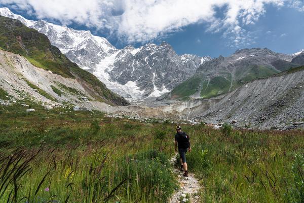 Trekking to Shkhara Glacier in High Caucasus
