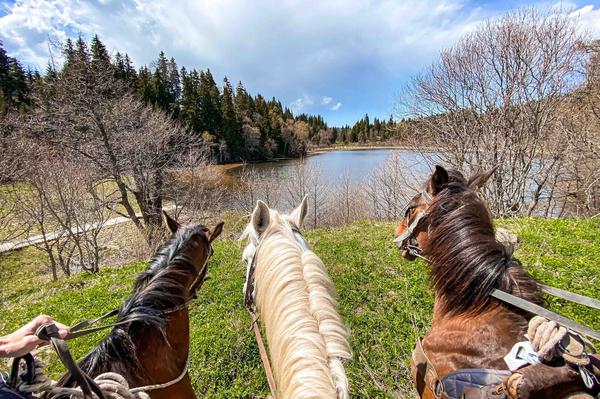 Horseback ride near Kakhisi lake in Borjomi