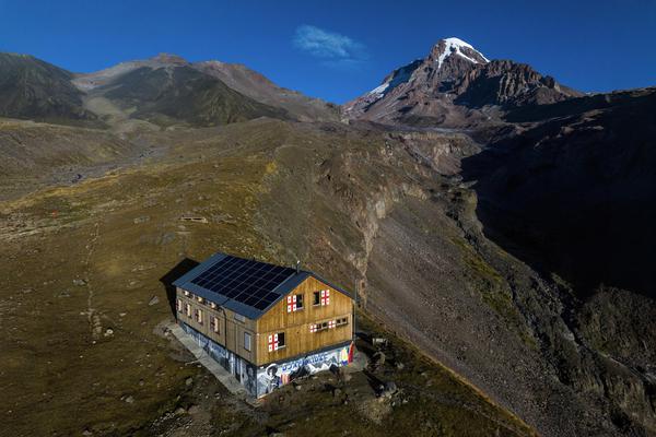 Altihut on foot of Kazbek Mount