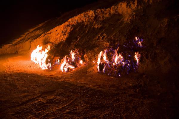 Yanar Dag, a natural gas fire, Azerbaijan