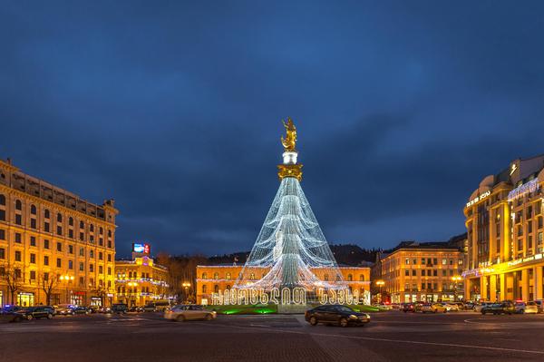 Liberty Square in Tbilisi at Christmas Period
