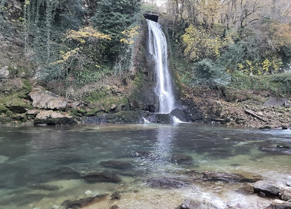 Discover Abhesi Waterfall near Martvili Canyon