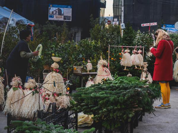 Traditional Chichilaki - Georgian Christmas tree and holiday decoration