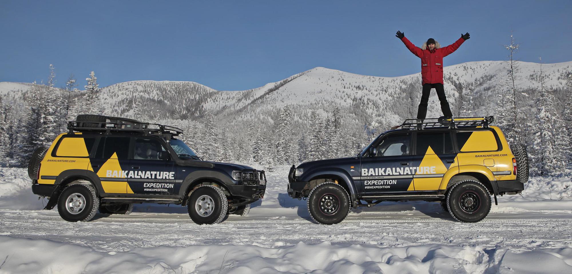 Pavel on Top of a BaikalNature Expedition Truck