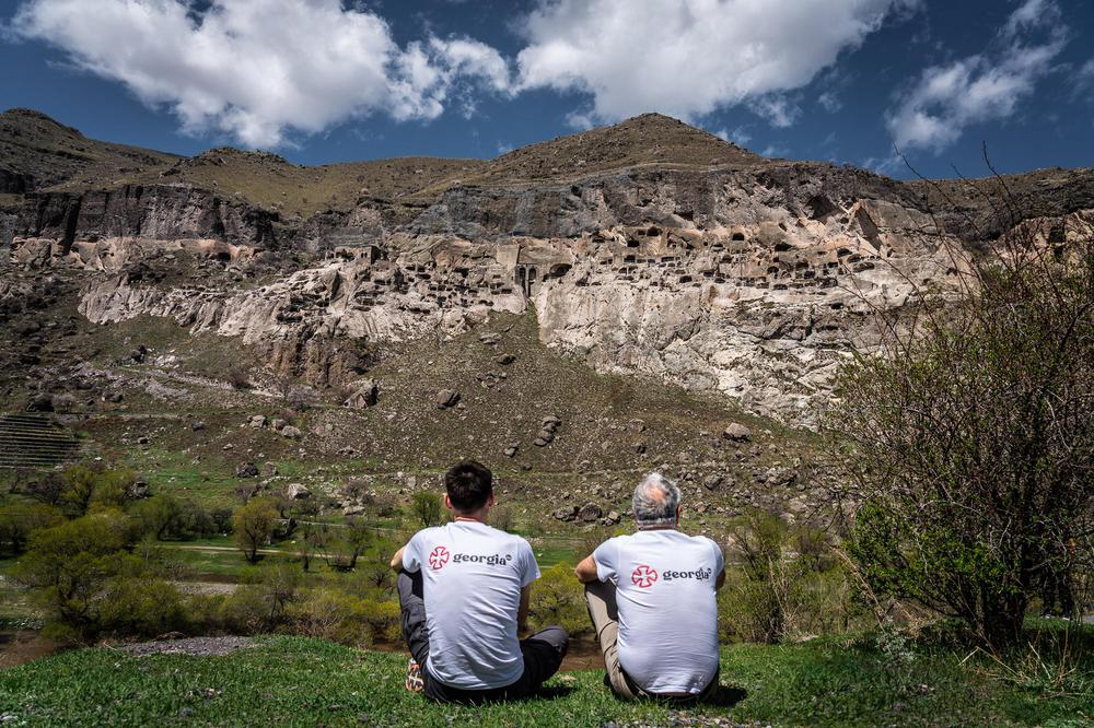 Enjoying Panorama of Vardzia - Georgia.to Clients