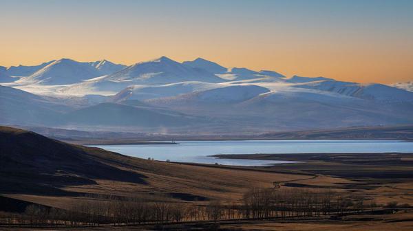 Tsalka Water Reservoir at Sunset