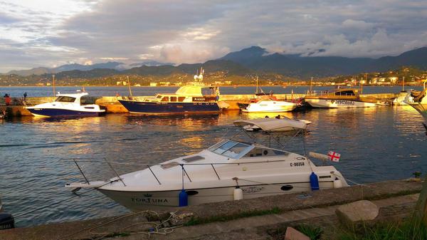 A motor boat in Batumi port