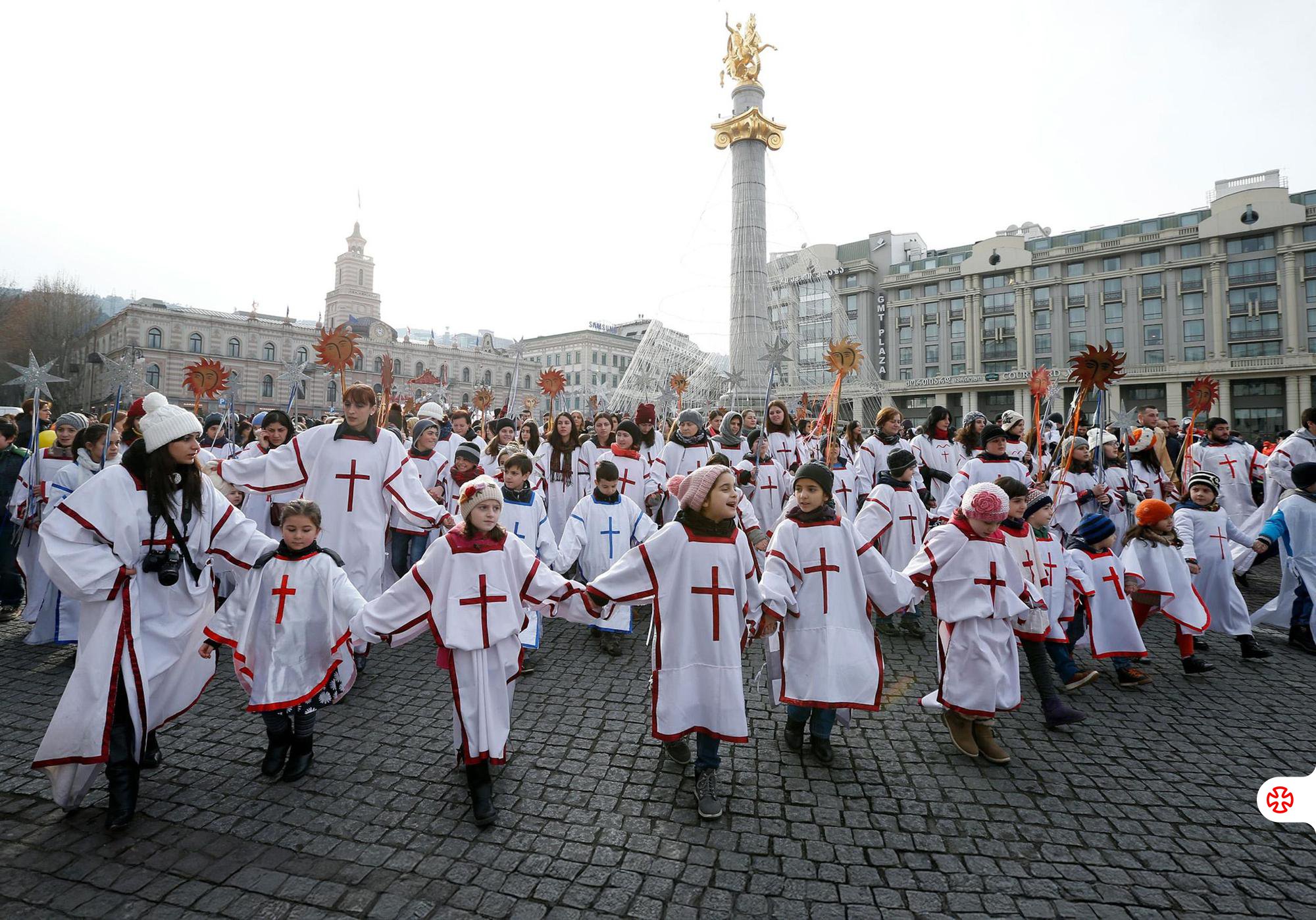 Alilo Christmas Procession at Liberty Square in Tbilisi