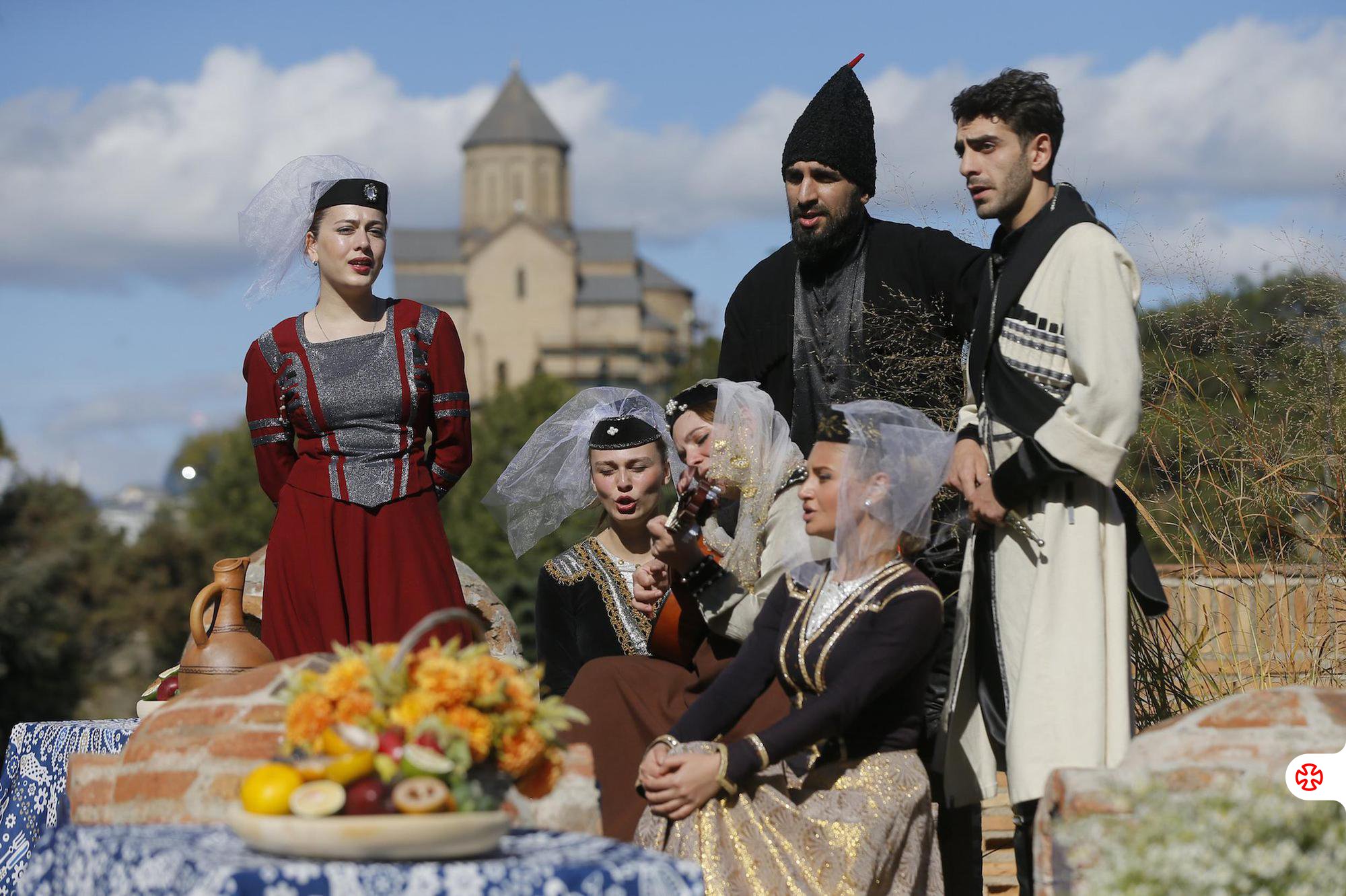 Georgian Folklore Performance in Traditional Attire