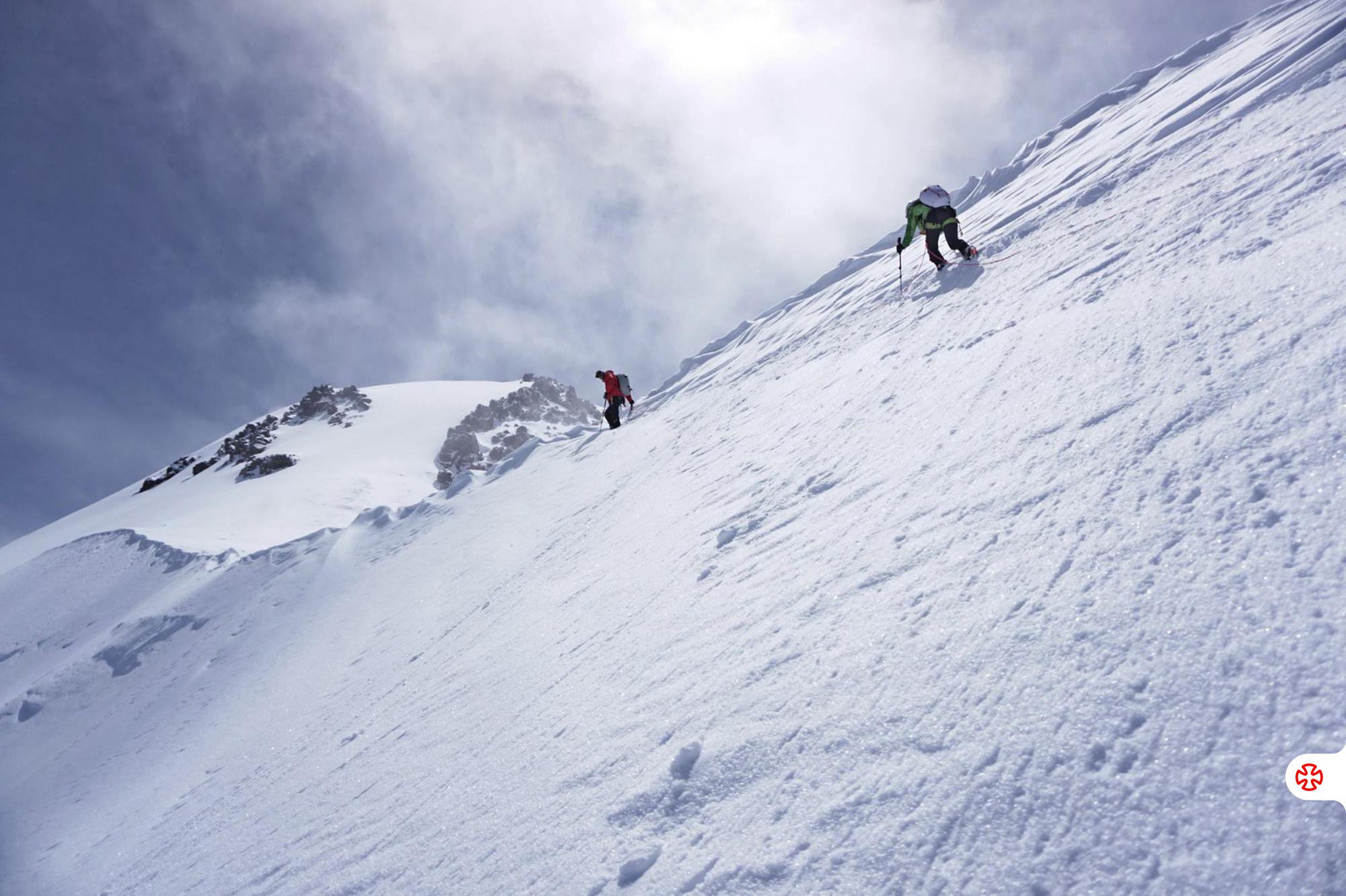 Kazbek Climbing - Alpinists on the Way to the Summit